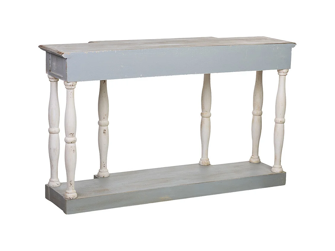 Flurtisch aus Holz mit 4 Schubladen, gealtertes Finish, 142,5x42x85 cm