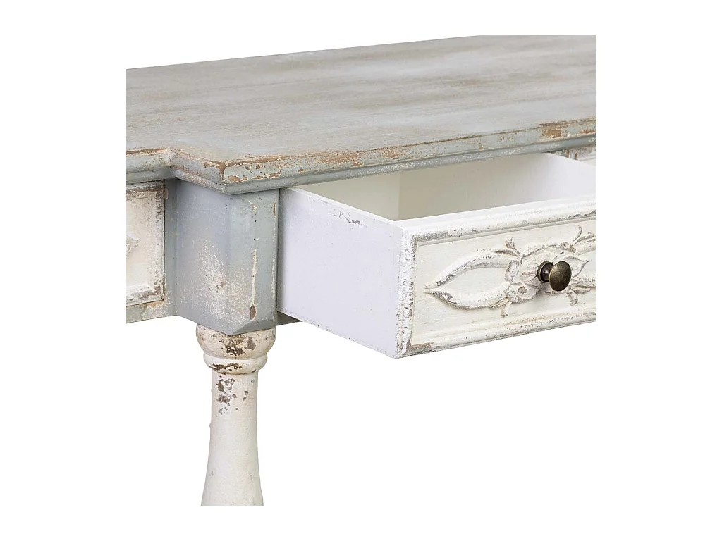 Flurtisch aus Holz mit 4 Schubladen, gealtertes Finish, 142,5x42x85 cm