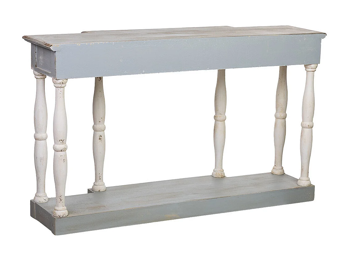 Flurtisch aus Holz mit 4 Schubladen, gealtertes Finish, 142,5x42x85 cm