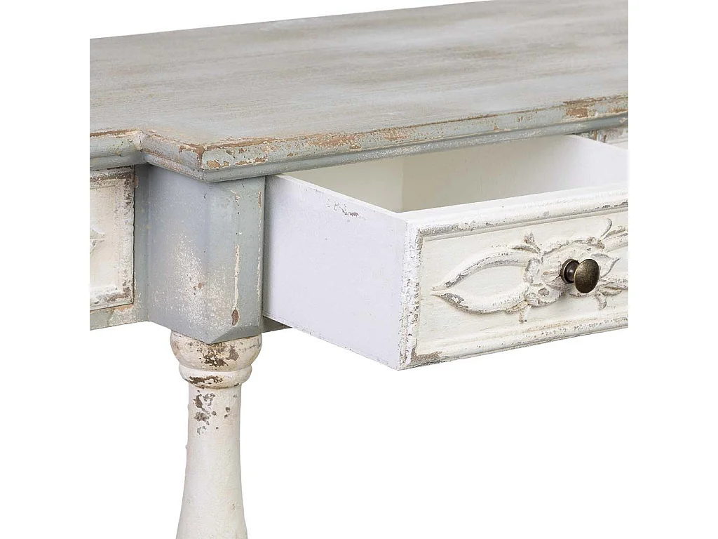 Flurtisch aus Holz mit 4 Schubladen, gealtertes Finish, 142,5x42x85 cm