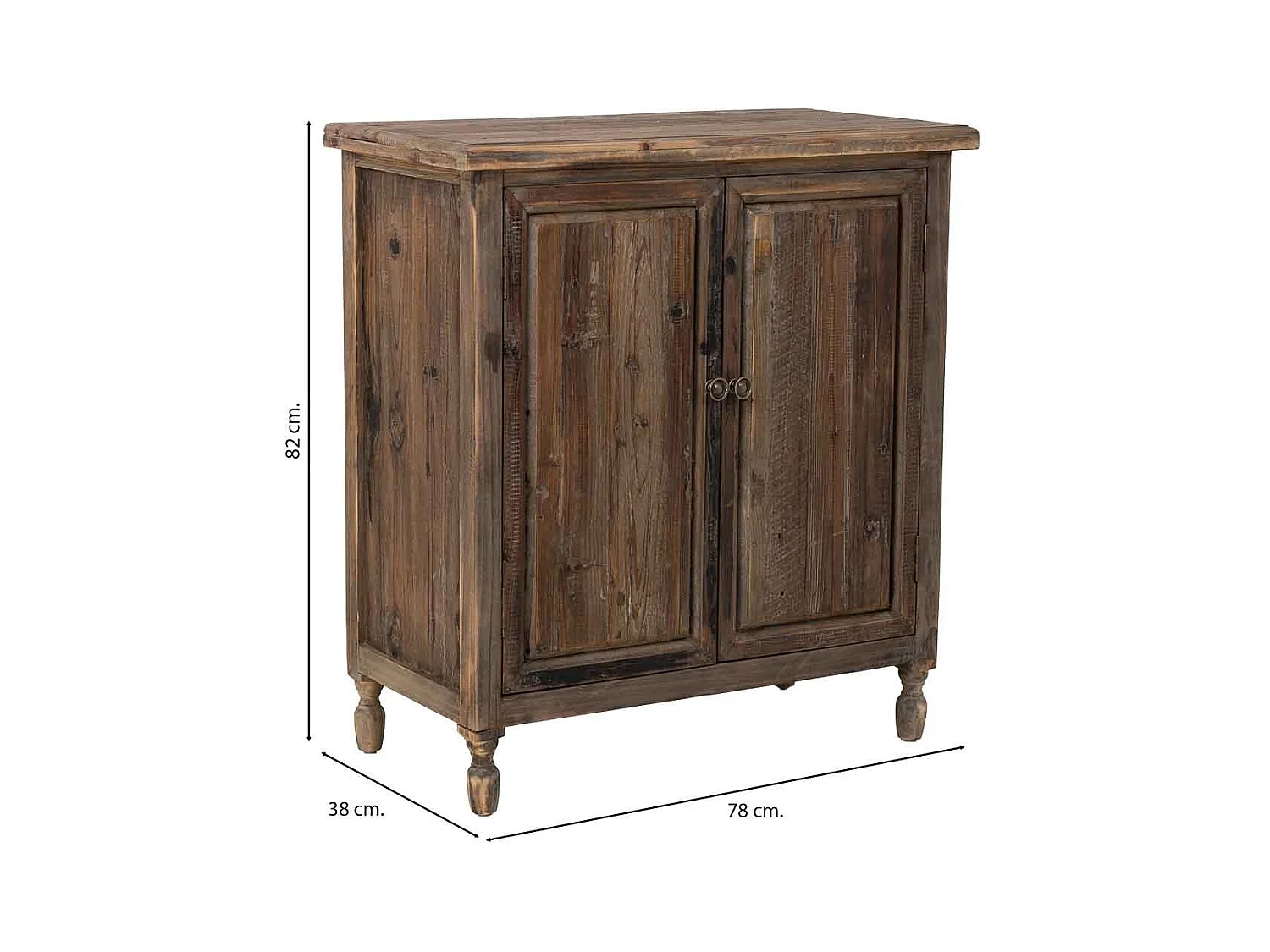 Móveis de entrada em madeira com 2 portas 75x38x82h cm