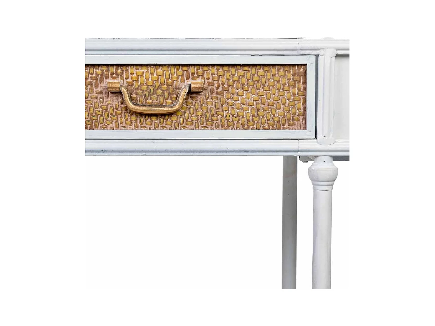 Flurschrank mit 2 Schubladen und 1 Regal aus weißem Metall, 125x41x81H cm