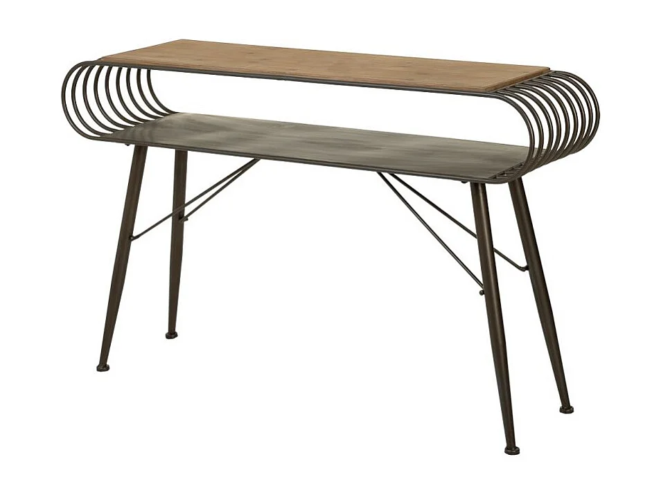 Meuble d'entrée en métal blanc 125x41x81h cm