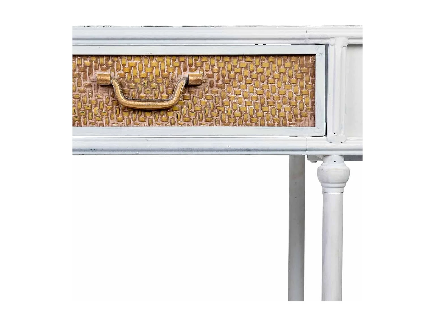 Meuble d'entrée en métal blanc 125x41x81h cm