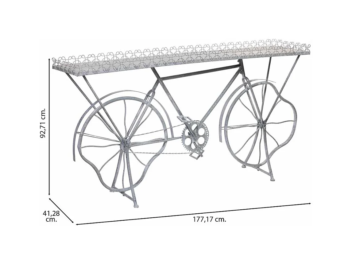 Móveis de entrada em metal 177,17x41,28x92,71h cm