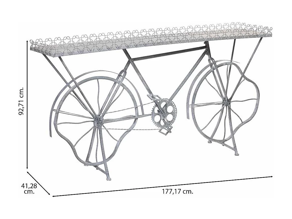Móveis de entrada em metal 177,17x41,28x92,71h cm