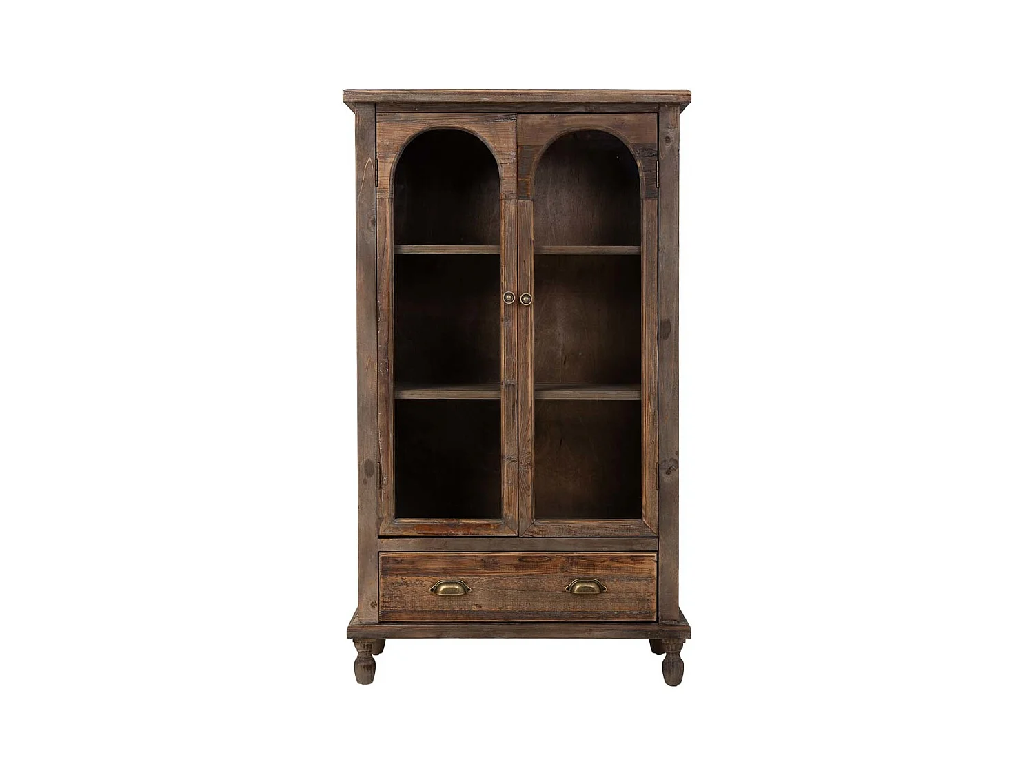 Vitrina de madera con 2 puertas y 1 cajón 80x42x138h cm