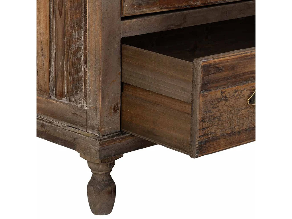 Holzvitrine mit 2 Türen und 1 Schublade 80x42x138