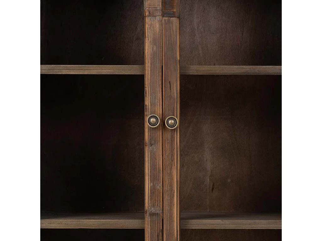 Holzvitrine mit 2 Türen und 1 Schublade 80x42x138