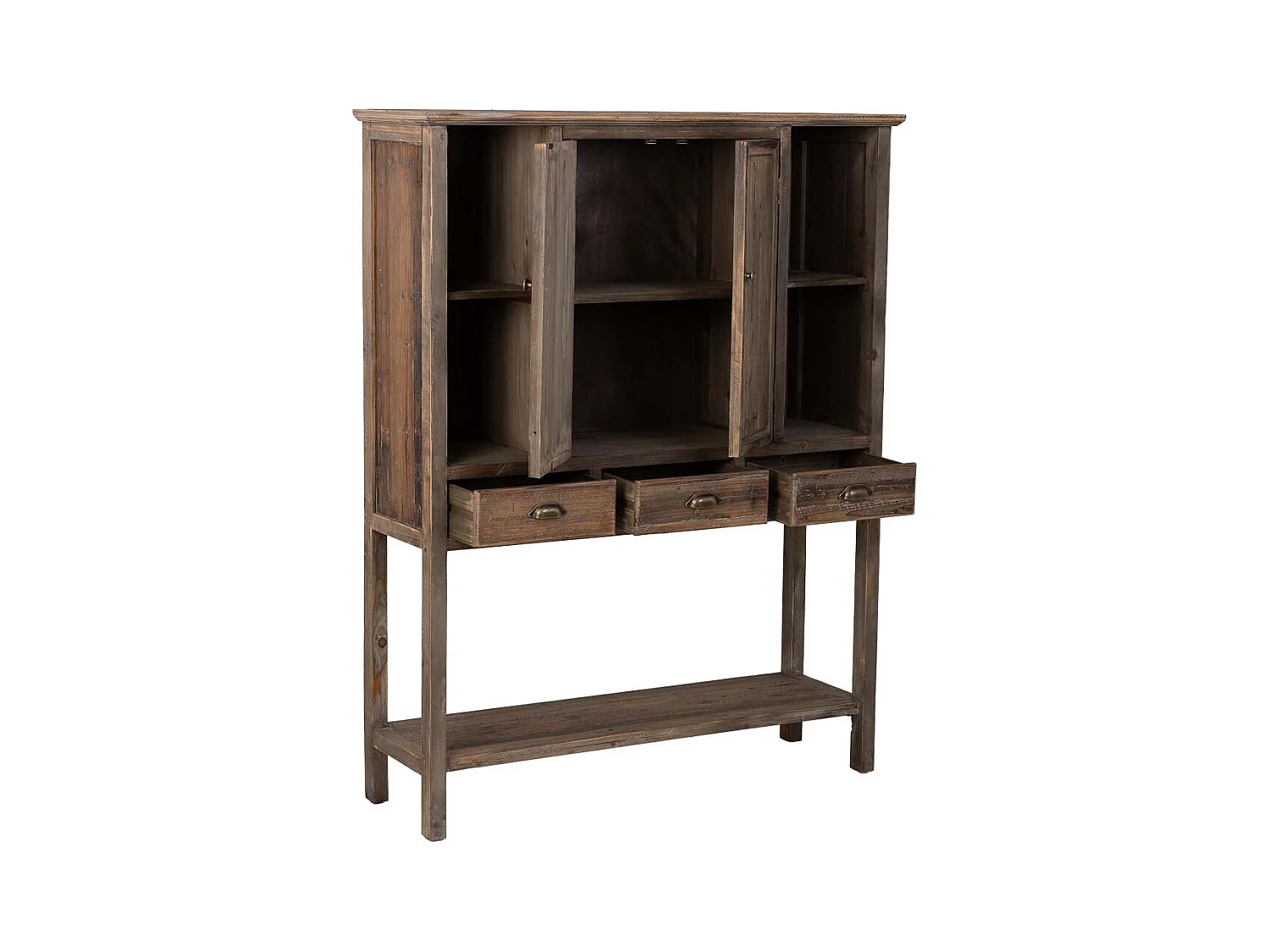 Armario de madera con 2 puertas y 3 cajones  127x40x163,5h cm