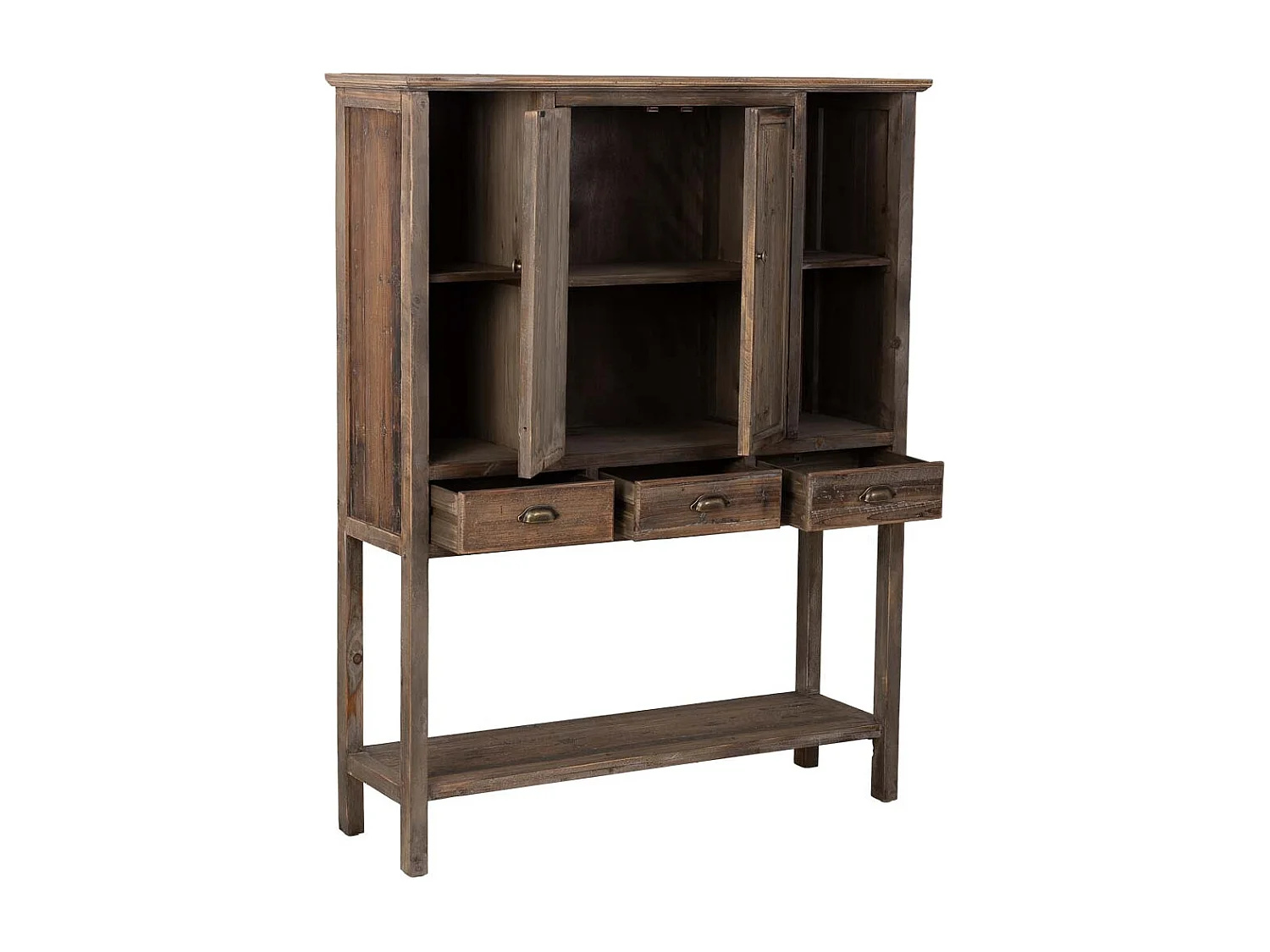 Armario de madera con 2 puertas y 3 cajones  127x40x163,5h cm