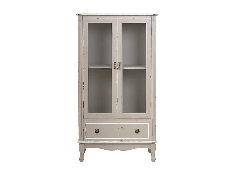 Vitrina de madera con 1 cajón y 2 puertas 80x42x148h cm