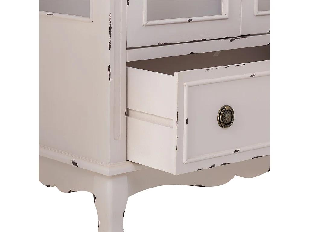 Vitrina de madera con 1 cajón y 2 puertas 80x42x148h cm