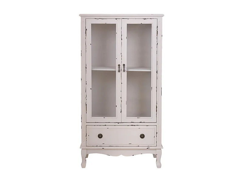 Vitrina de madera con 1 cajón y 2 puertas 80x42x148h cm