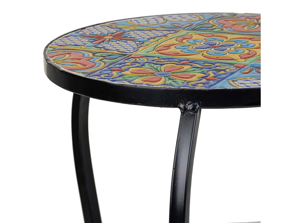 Set 3 supporti mosaico e metallo neri