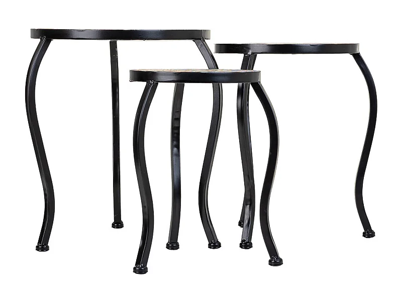 Set 3 soportes de mosaico y metal negros