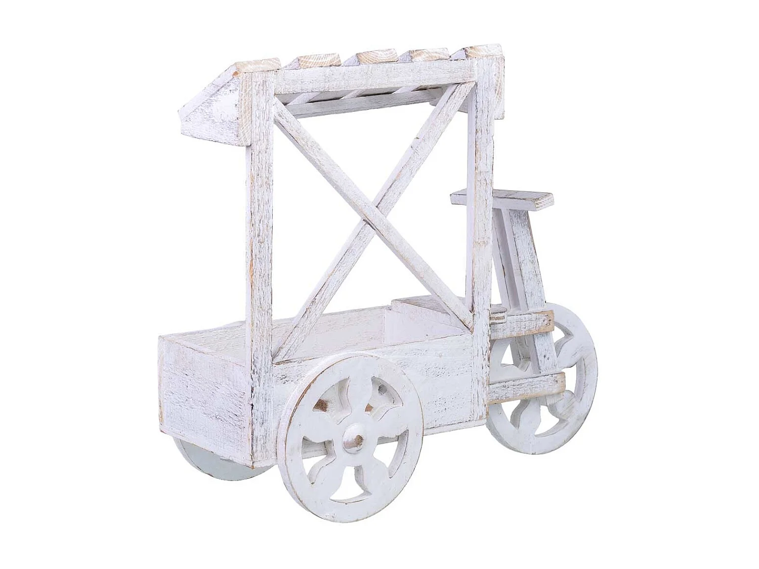 Suporte para vasos de flores em madeira 43x17x39h cm