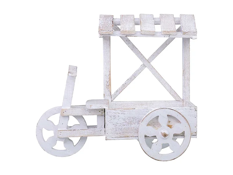 Soporte macetero de madera 43x17x39h cm