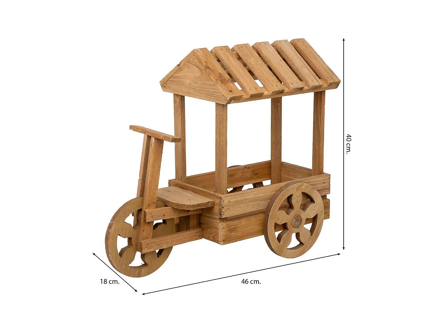 Suporte para vasos de flores em madeira 46x18x40h cm