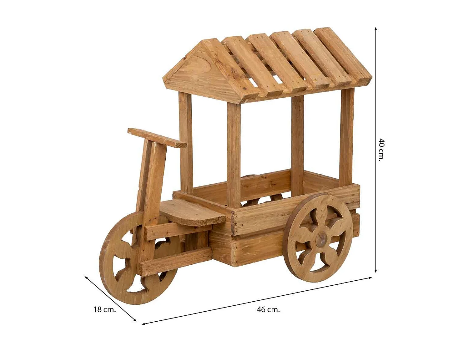 Blumentopfständer aus Holz 46x18x40h cm