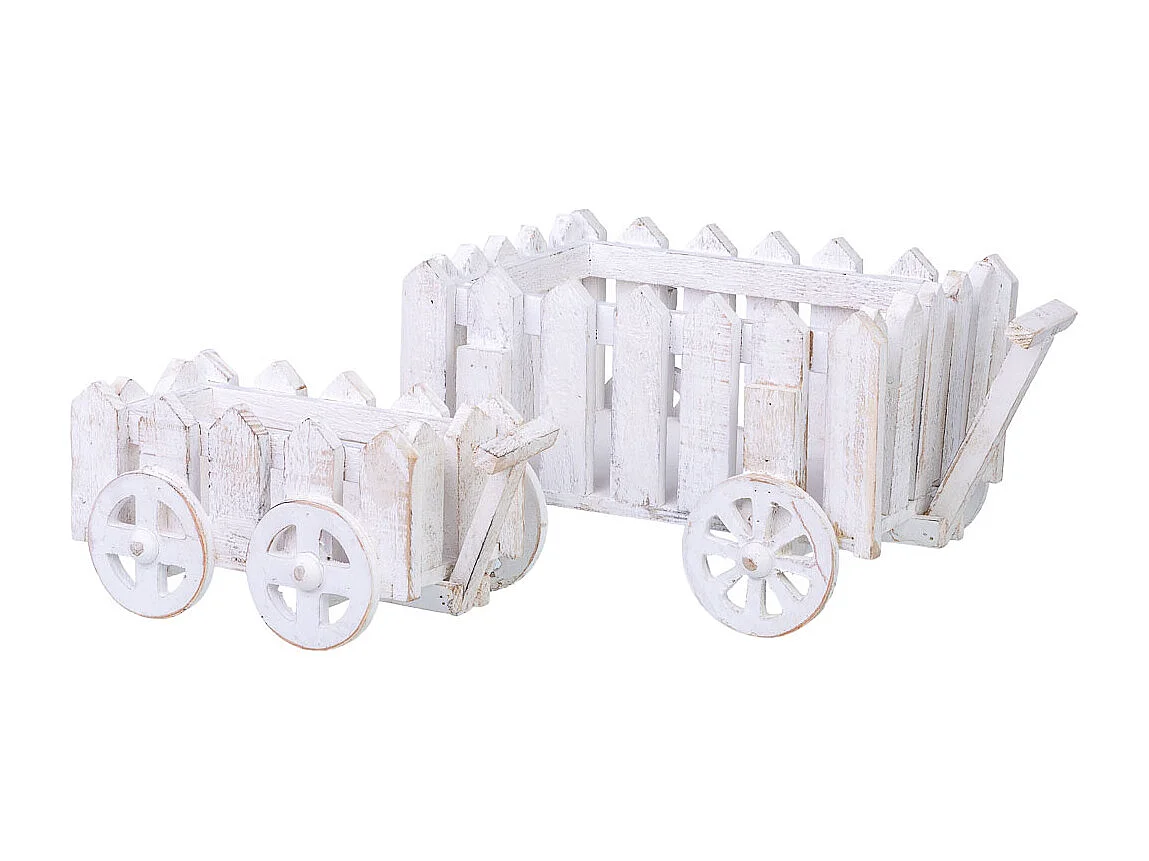 Pflanzständer aus Holz 2er Set 28x22x18h-22x12x12h cm