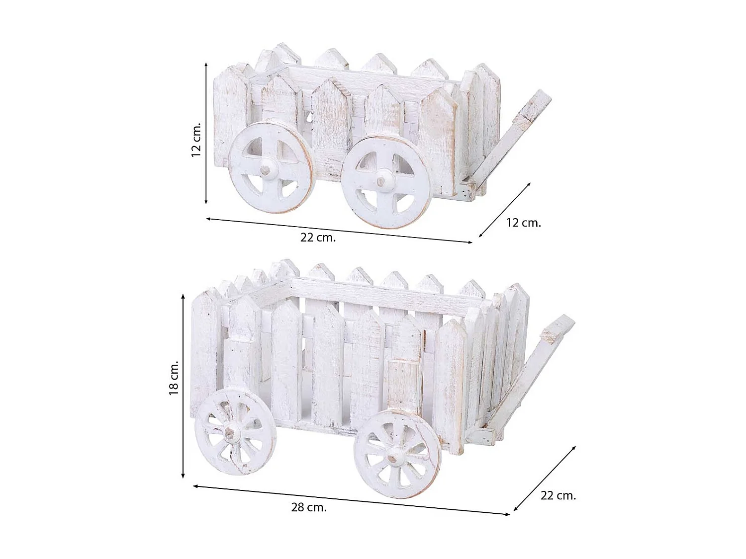 Pflanzständer aus Holz 2er Set 28x22x18h-22x12x12h cm