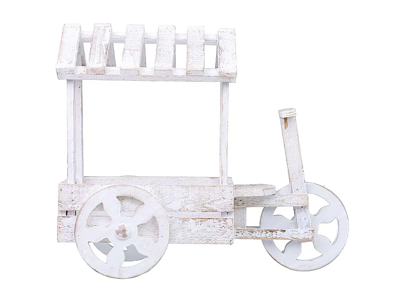 Suporte para vasos de flores em madeira 46x18x40h cm