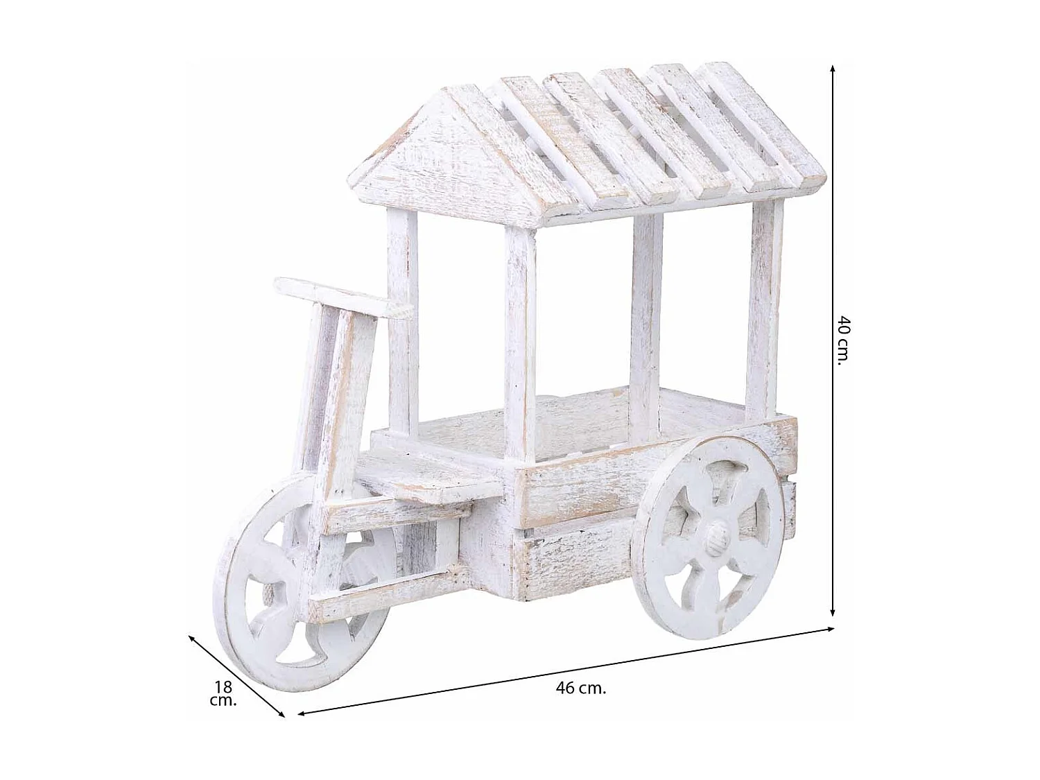 Suporte para vasos de flores em madeira 46x18x40h cm