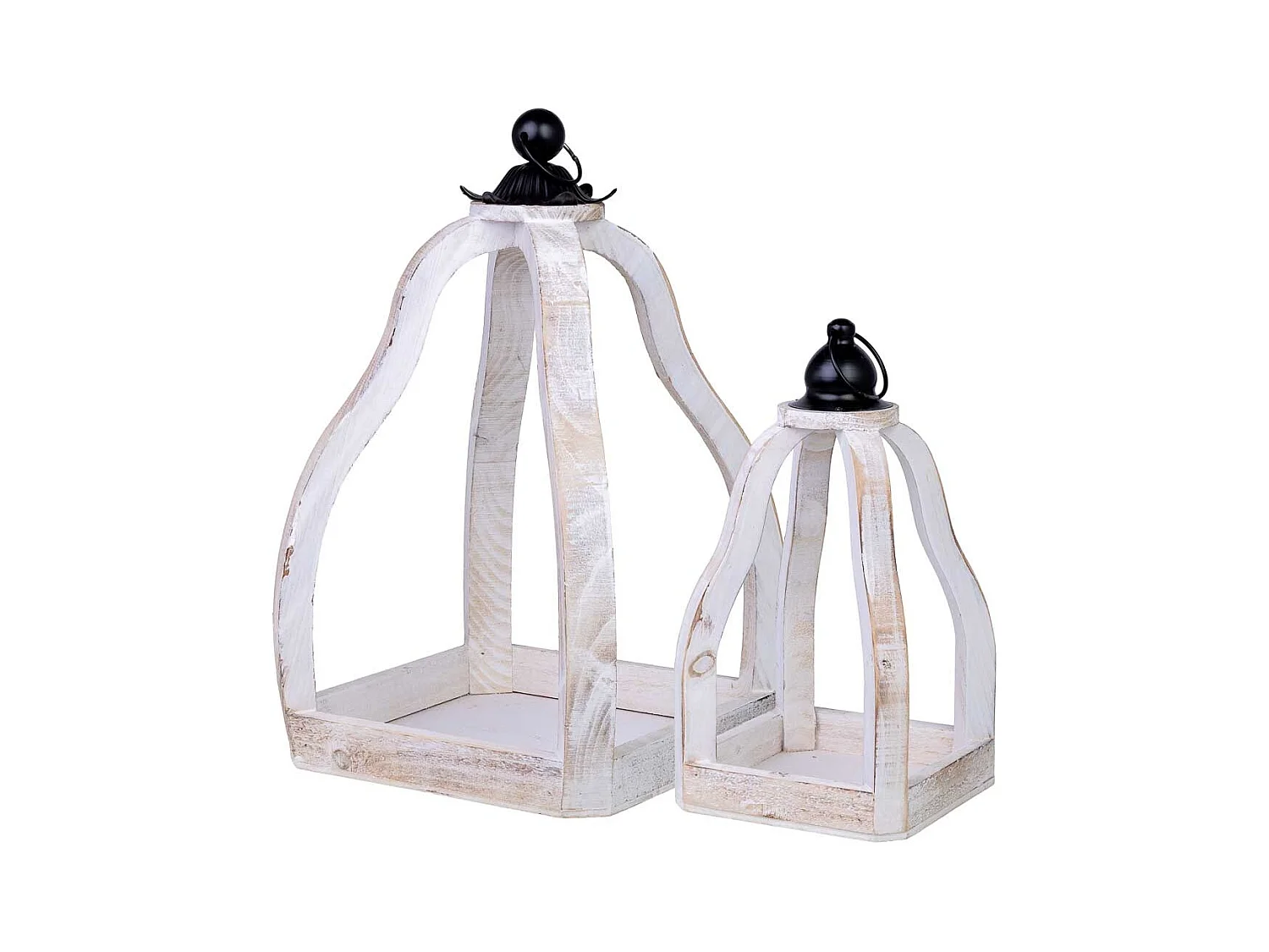 Soporte macetero de madera set de 2 piezas 29x29x49h-18x18x34h cm