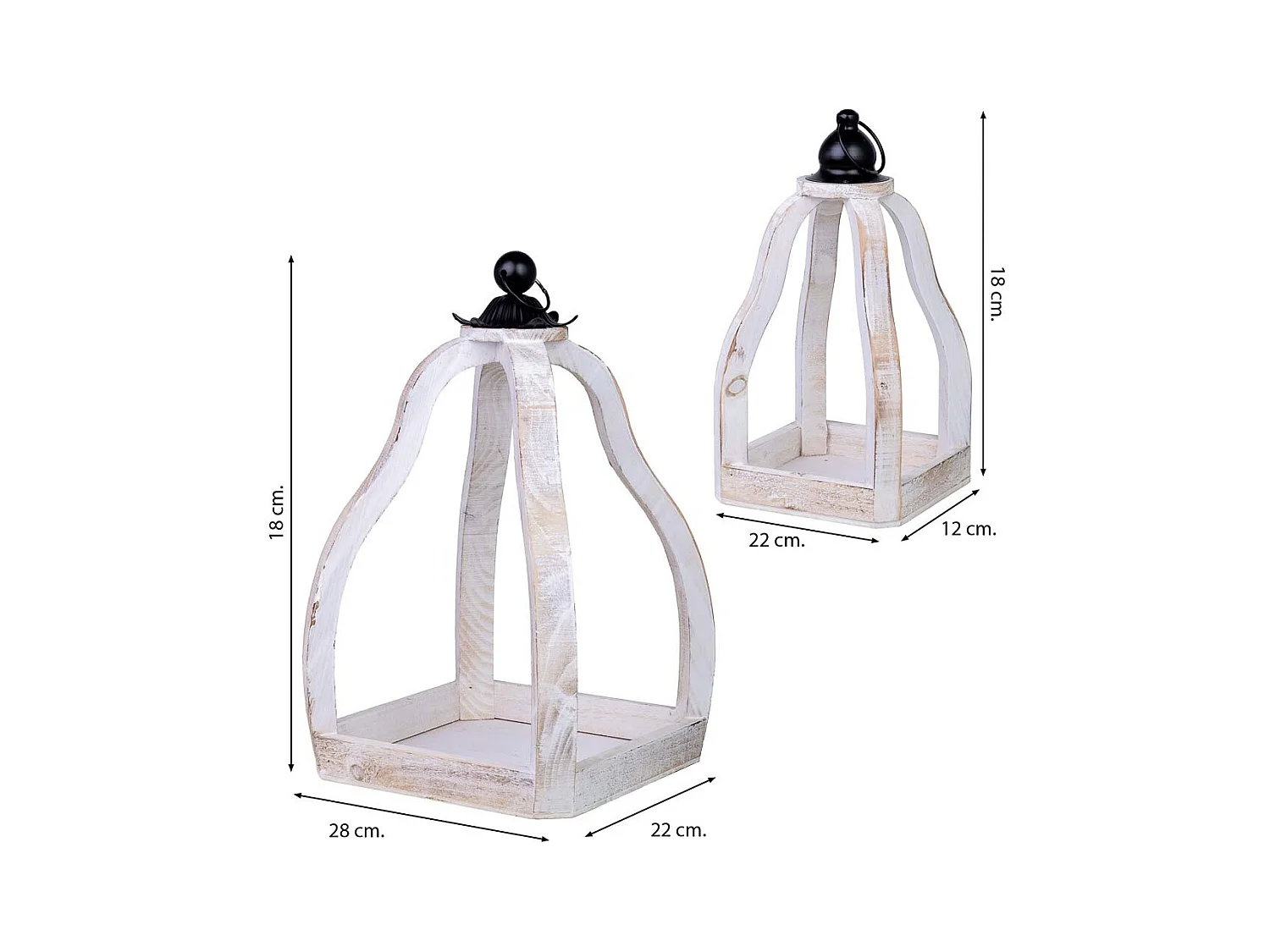 Soporte macetero de madera set de 2 piezas 29x29x49h-18x18x34h cm