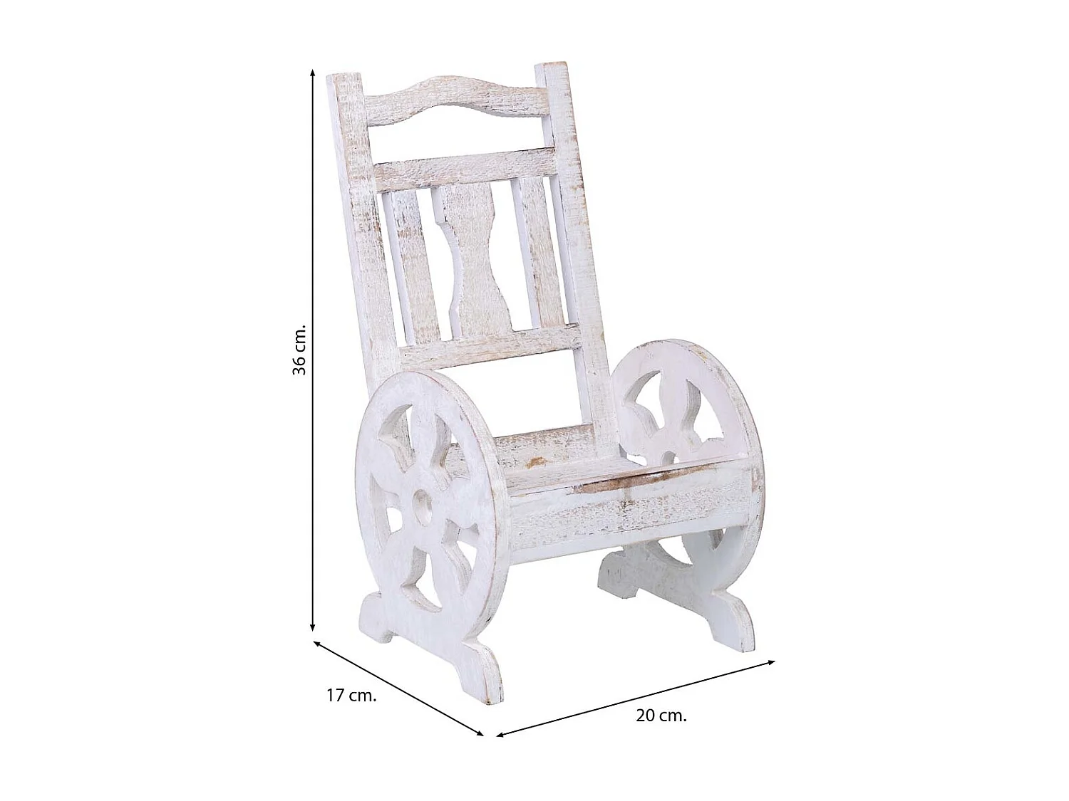 Suporte para vasos de flores em madeira 20x17x36h cm