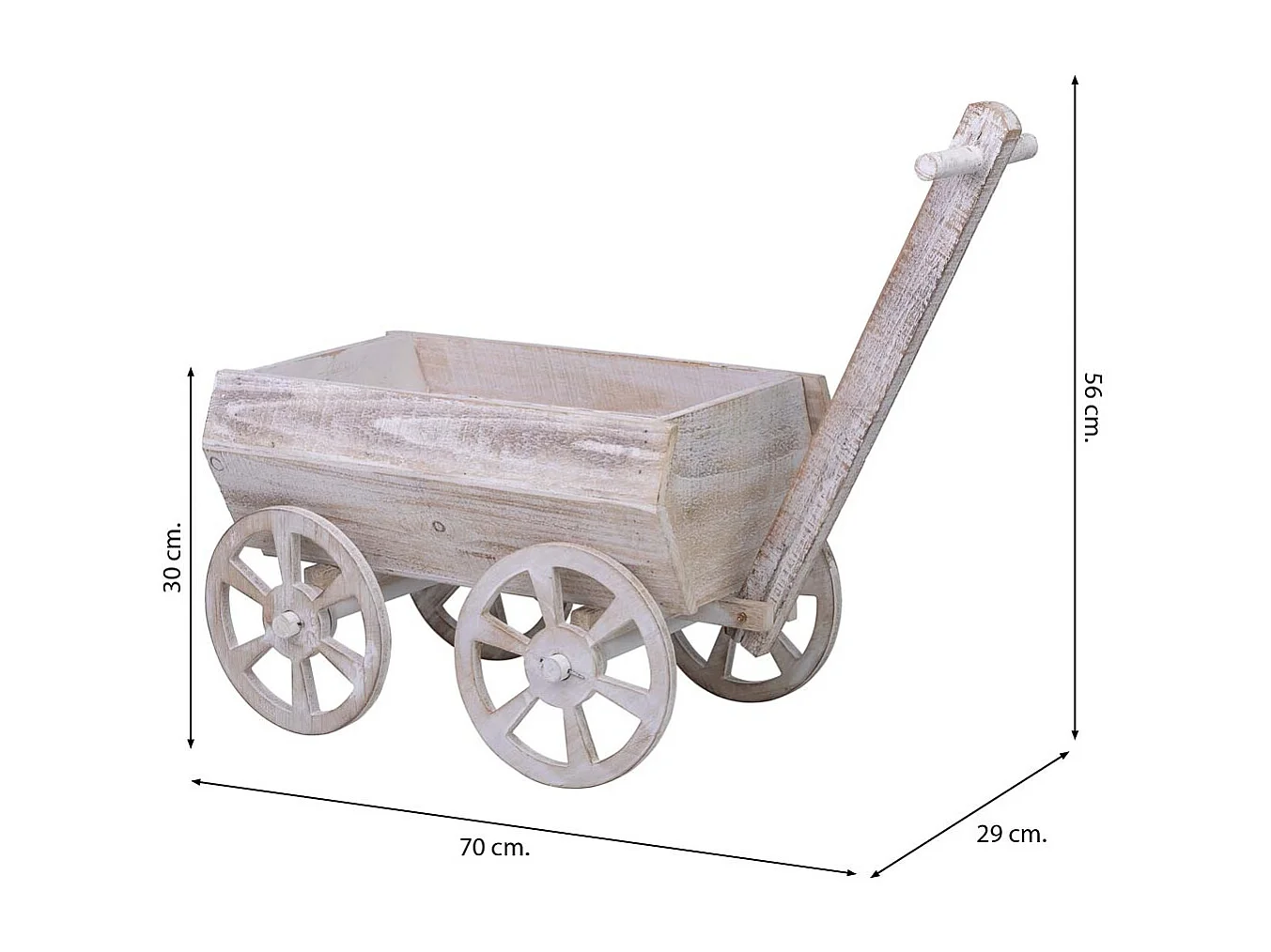 Blumentopfständer aus Holz 70x29x30/56h cm