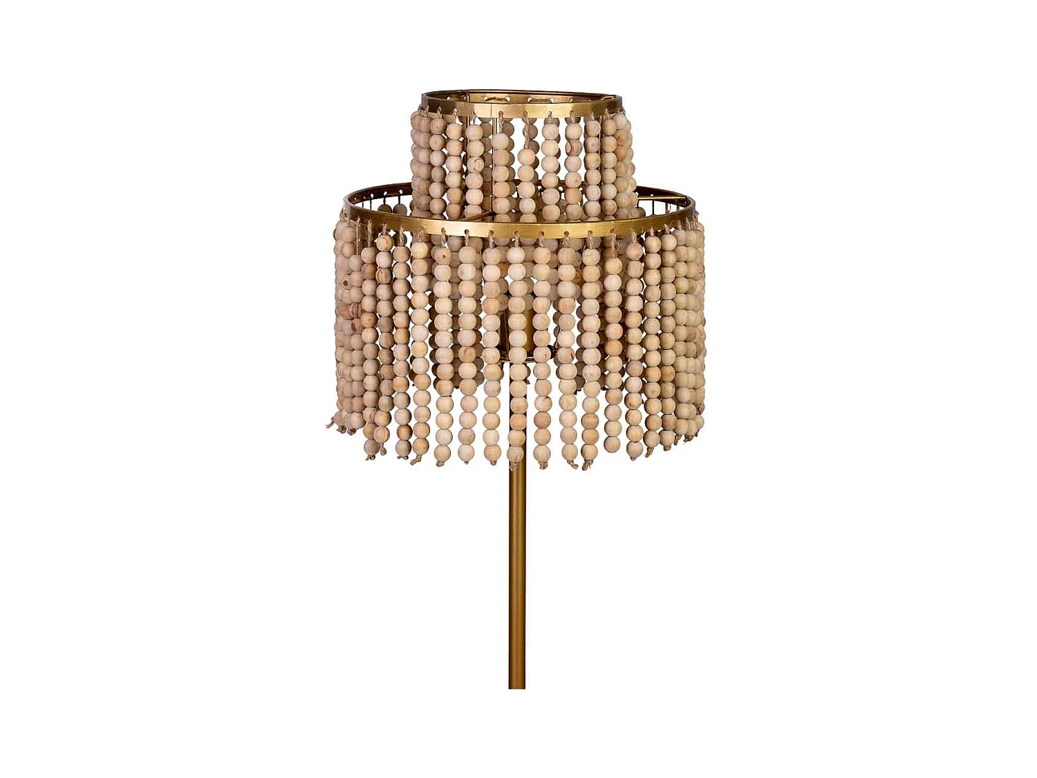 Lampadaire en métal et bois 38x38x130,5/152,5h cm