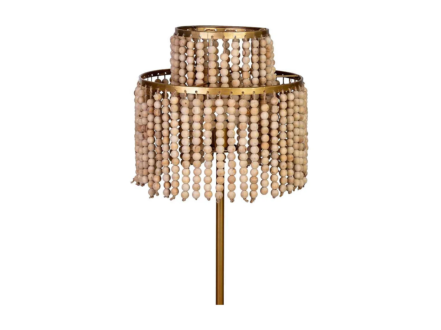 Lámpara de pie de metal y madera 38x38x130.5/152.5h cm