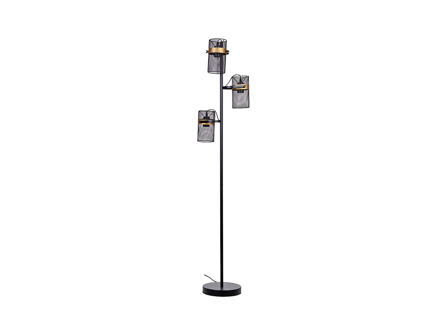 Lampadaire en métal noir avec 3 spots 32x32x161h cm