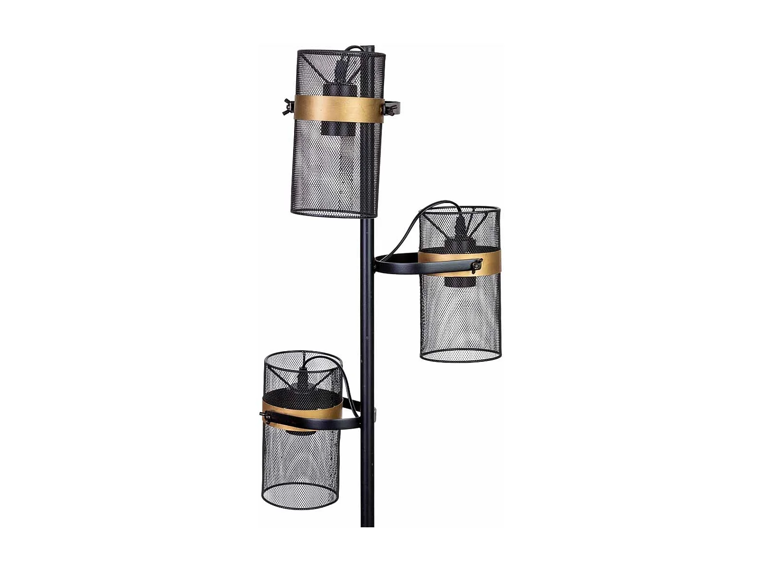 Lámpara de pie de metal negro con 3 focos 32x32x161h cm