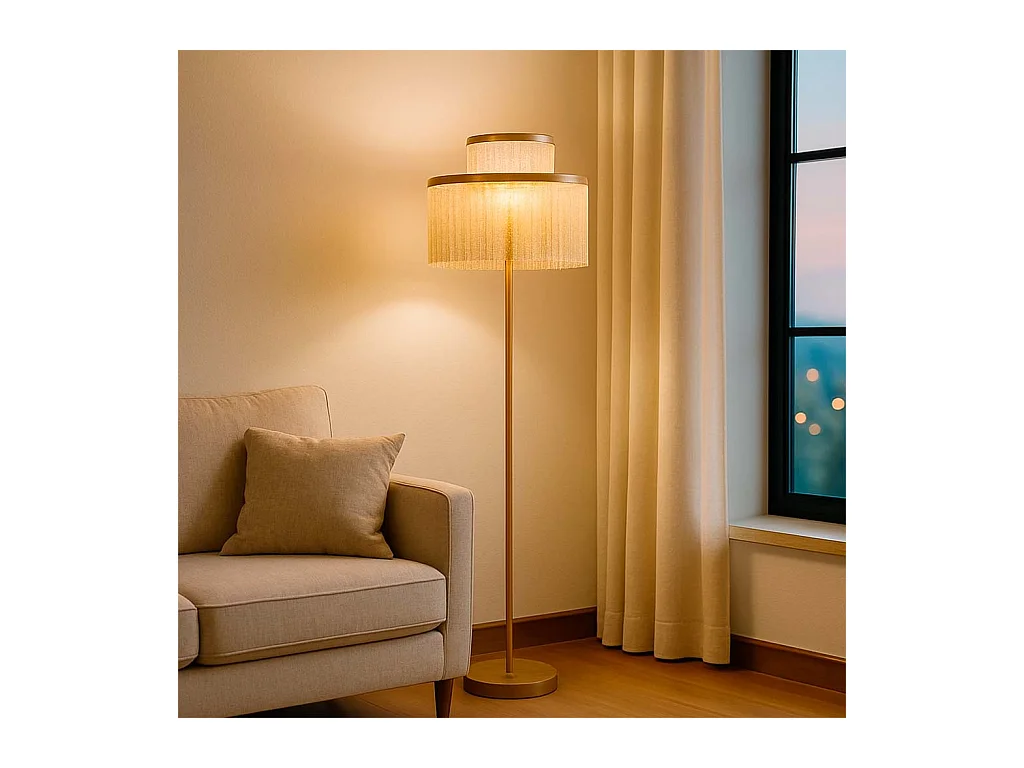 Lampadaire en métal 39,5x39,5x130/151,5h cm