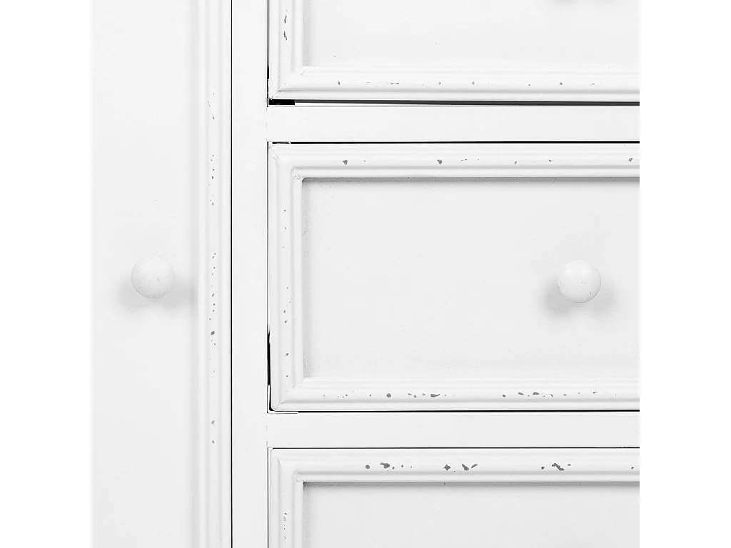 Buffet en métal blanc avec 2 portes et 3 tiroirs 120x41x80h cm