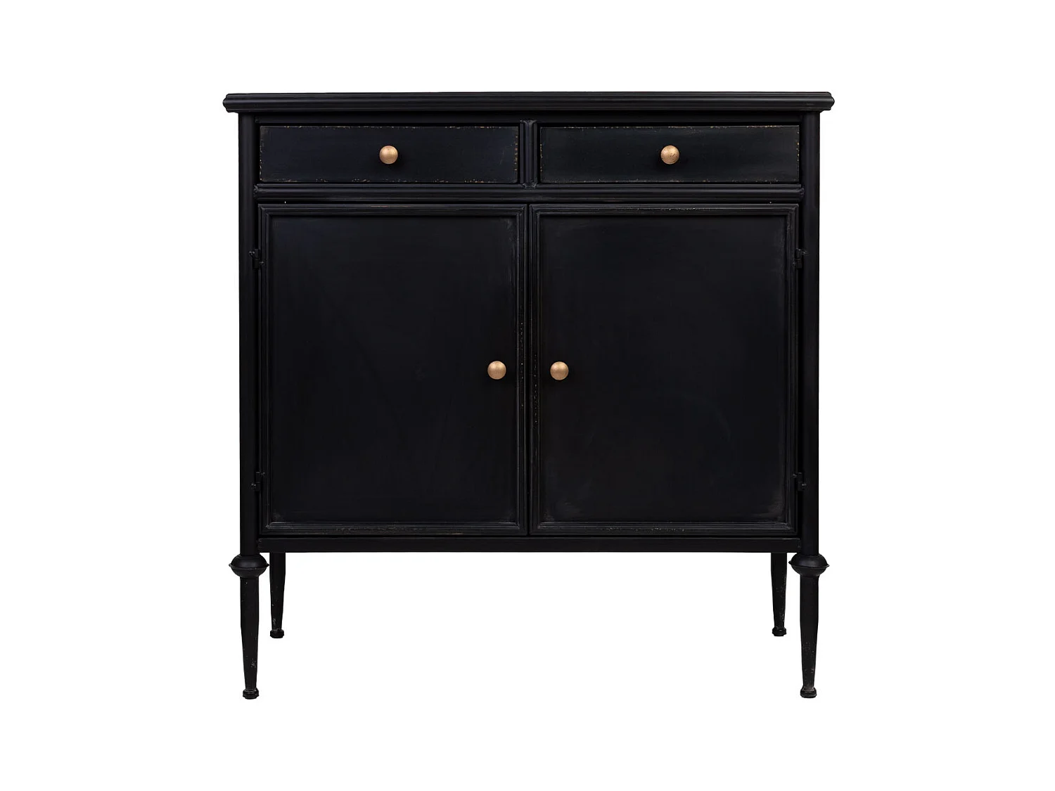 Buffet 2 portes en métal noir 80x40x80h cm