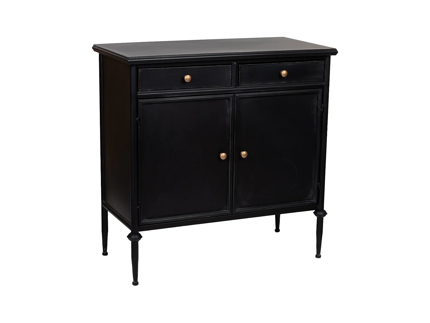 Buffet 2 portes en métal noir 80x40x80h cm