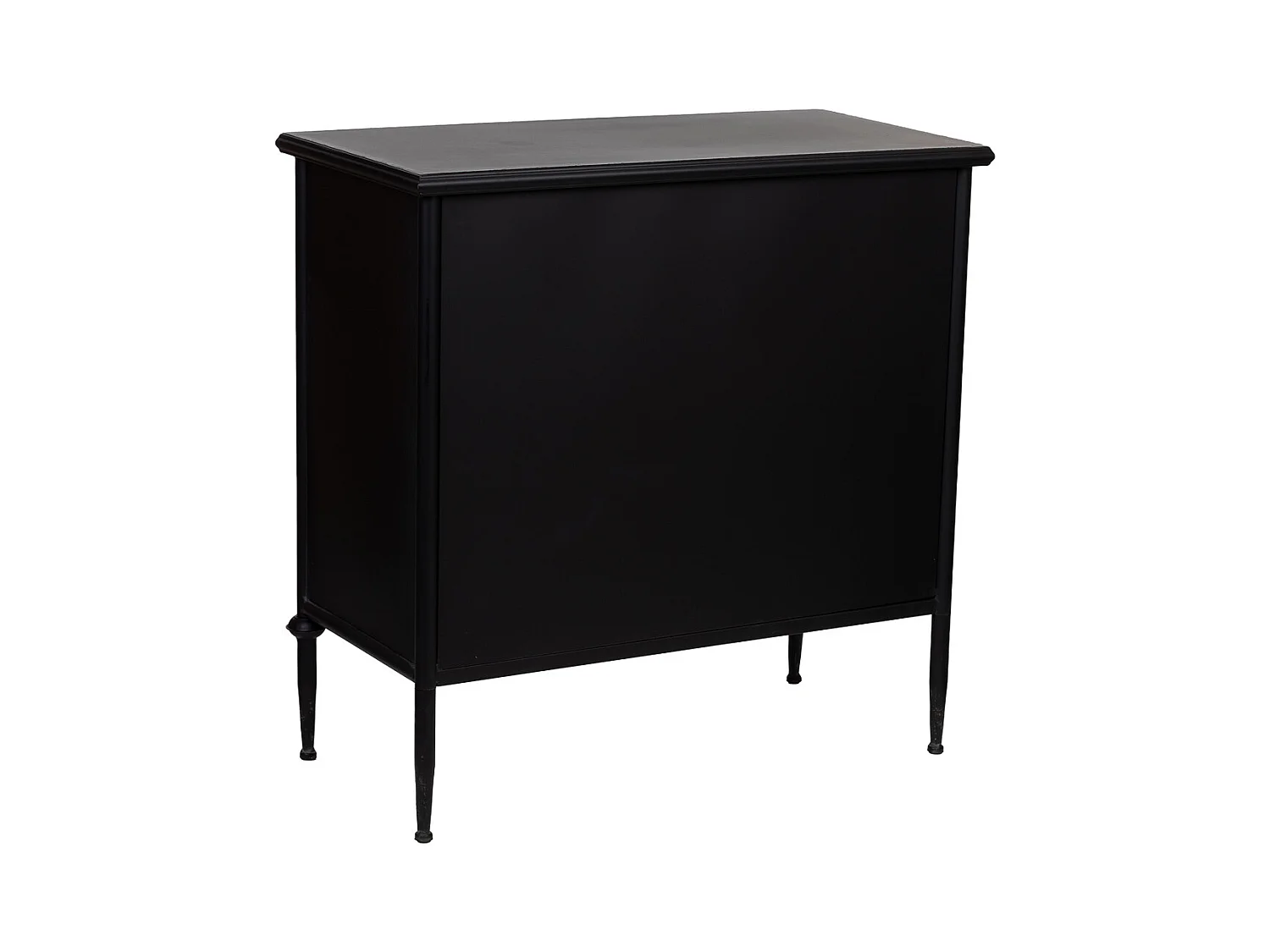 Buffet 2 portes en métal noir 80x40x80h cm