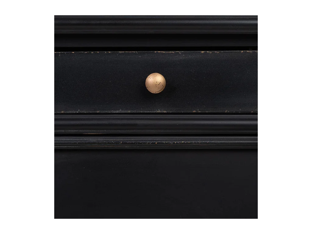 Buffet 2 portes en métal noir 80x40x80h cm