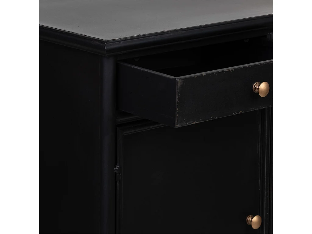 Aparador 2 portas metal preto 80x40x80h cm