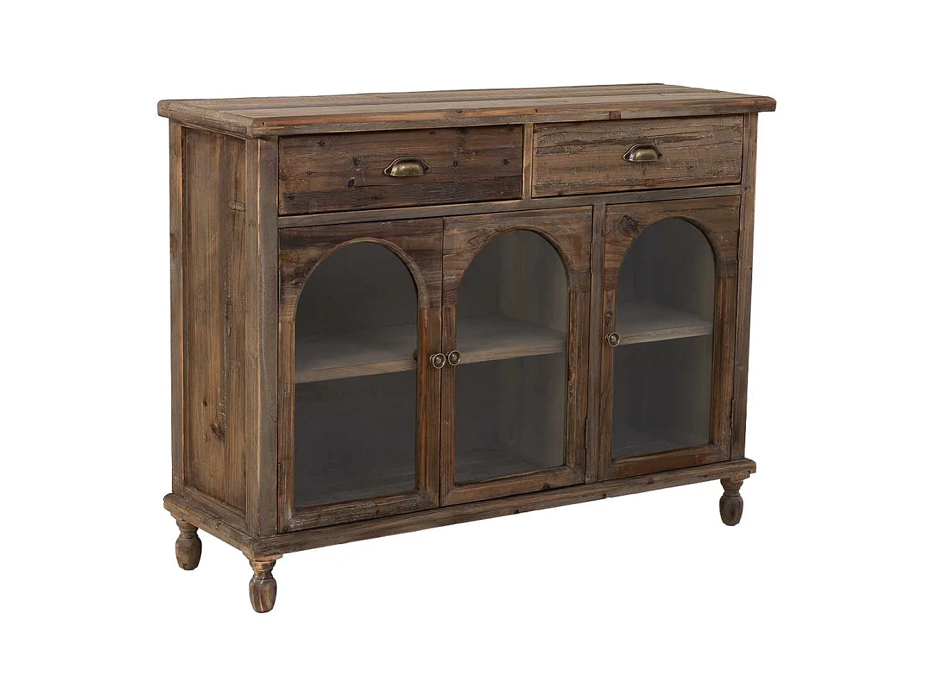 Buffet en bois avec 2 tiroirs et 3 portes 120x38x90h cm