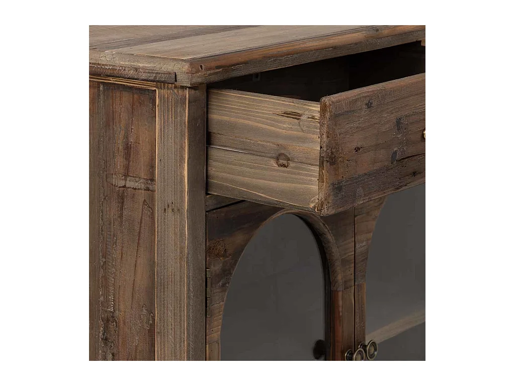 Buffet en bois avec 2 tiroirs et 3 portes 120x38x90h cm