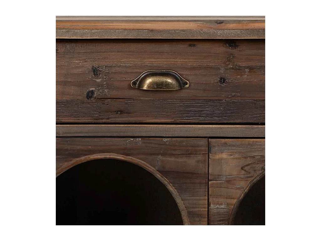 Buffet en bois avec 2 tiroirs et 3 portes 120x38x90h cm