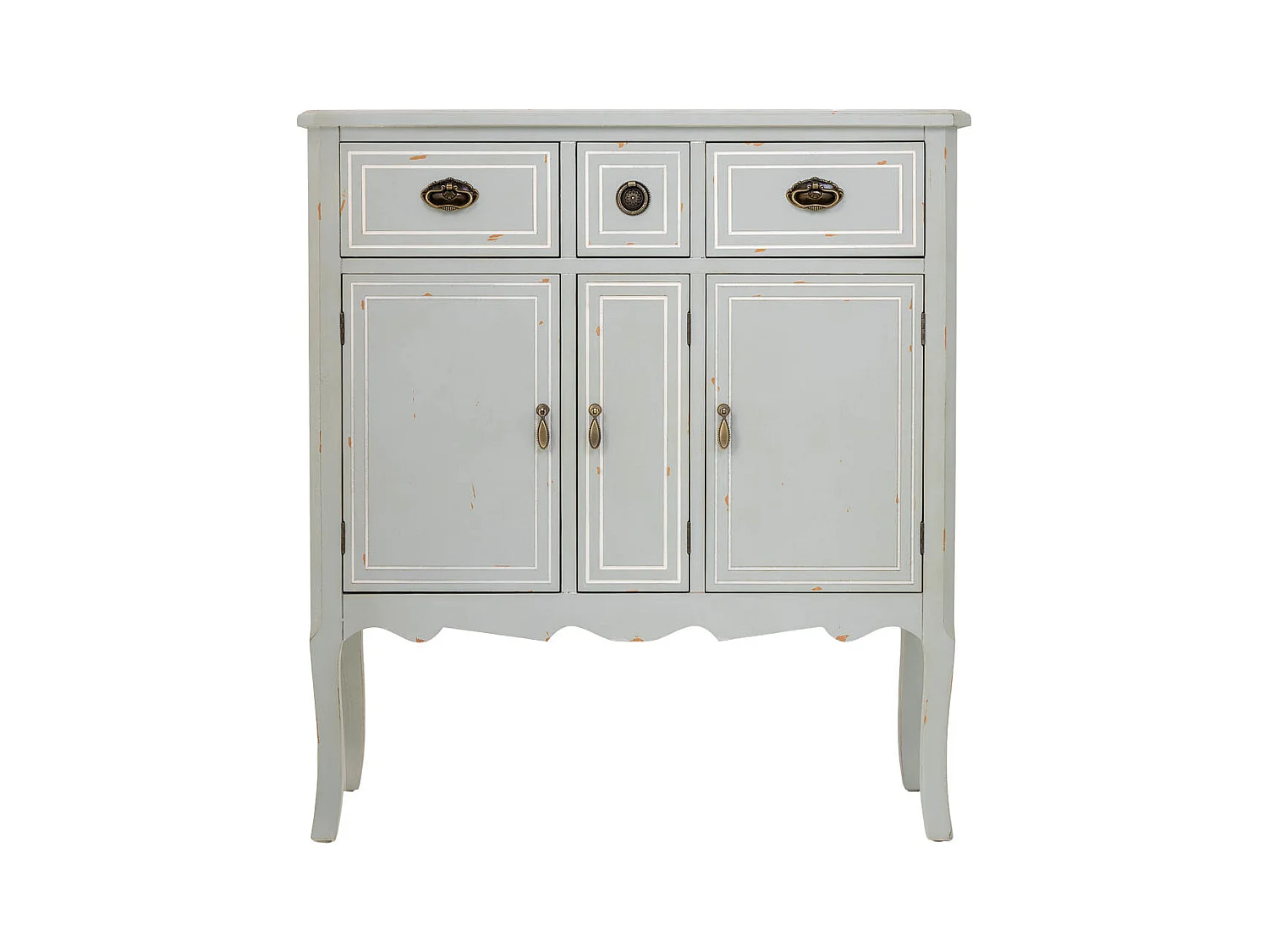 Aparador em madeira com 3 gavetas e 3 portas 90x38x98,5h cm