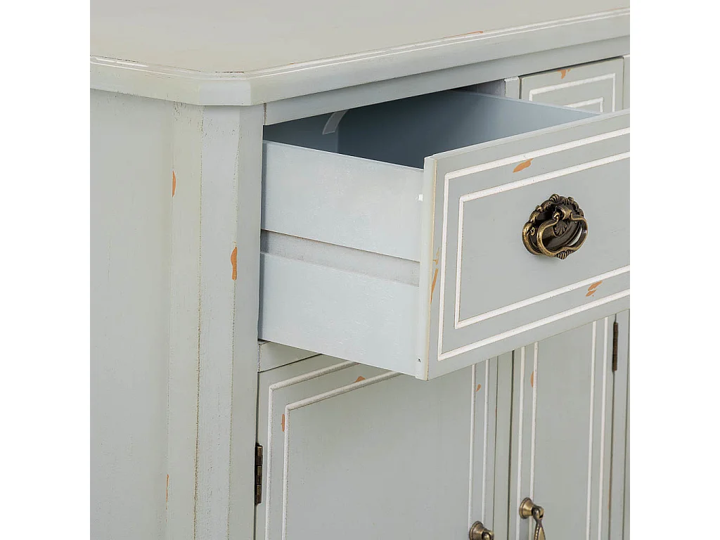 Aparador em madeira com 3 gavetas e 3 portas 90x38x98,5h cm