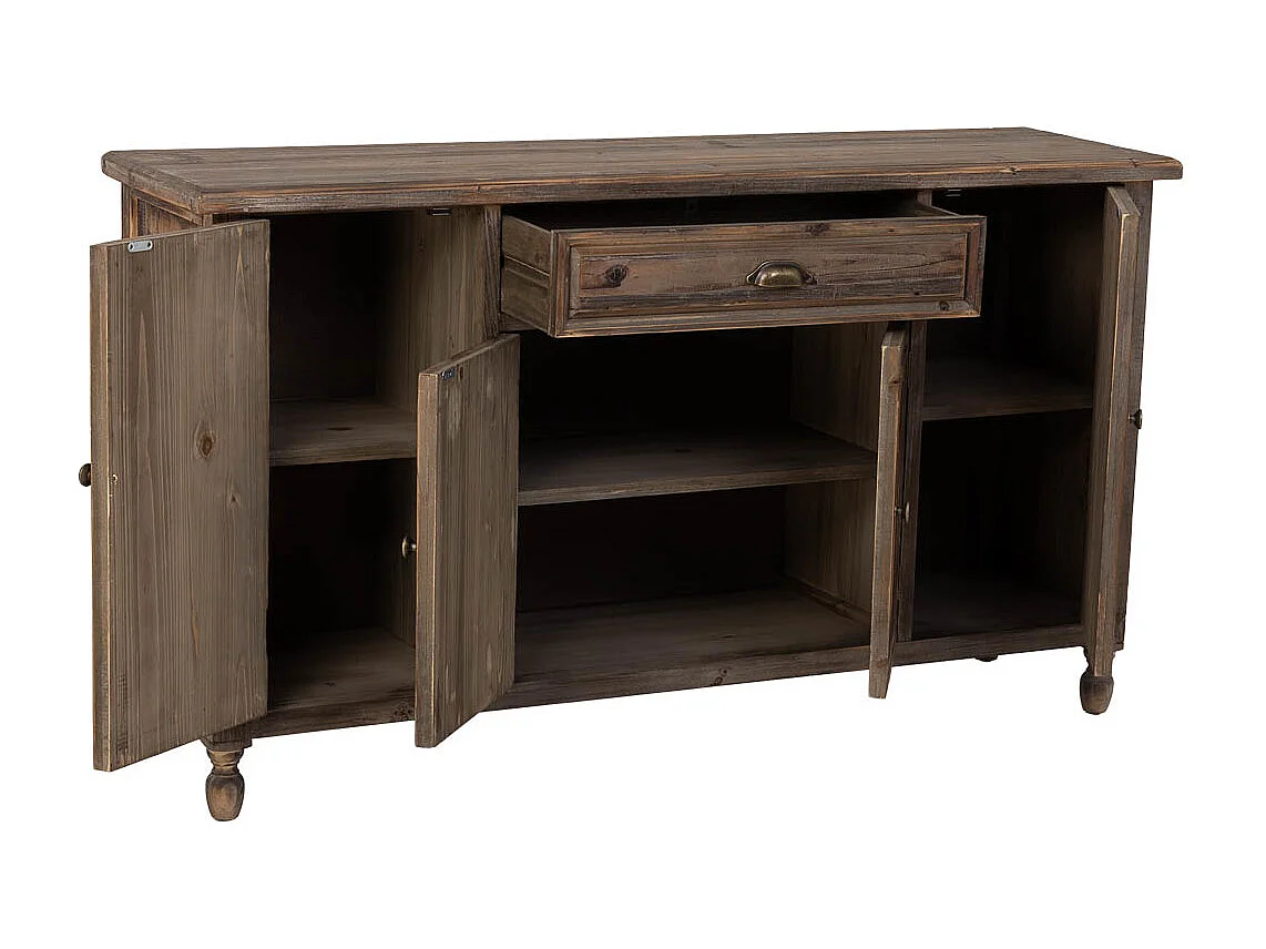 Aparador em madeira com 4 portas e 1 gaveta 150x40x84h cm