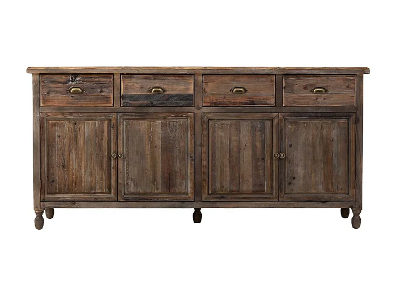 Aparador em madeira com 4 gavetas e 4 portas 180x45x86h cm